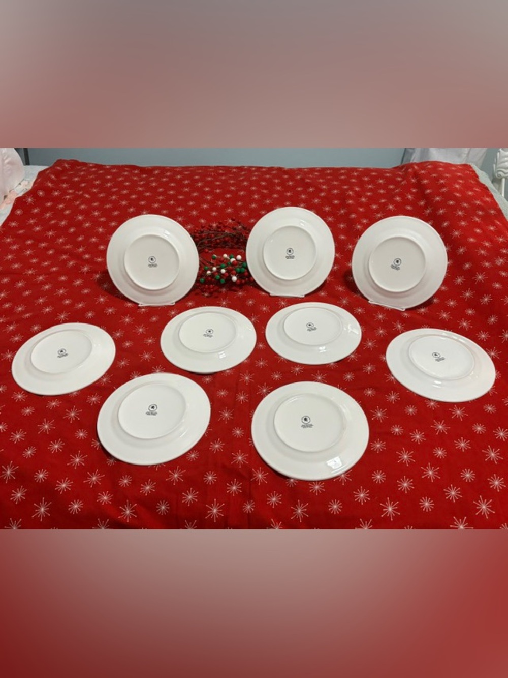 9 Royal Norfolk Silver Snowflakes White Dessert~ Side Christmas/Winter Plates - Picture 3 of 6